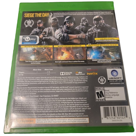 Ubisoft Tom Clancys Rainbow Six Siege First Person Shooter Xbox One Game - Picture 2 of 4